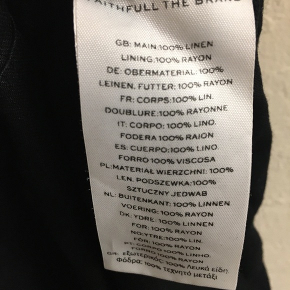 Faithful The Brand 100% Linen Midi Dress 4 Black Spring Festival Party B… - Picture 8 of 11